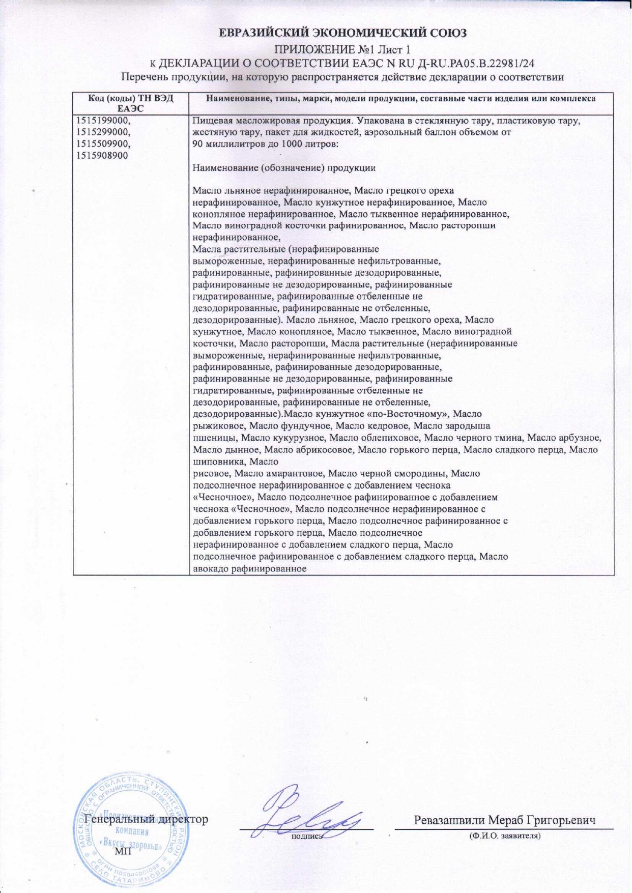 Декларация доп №1